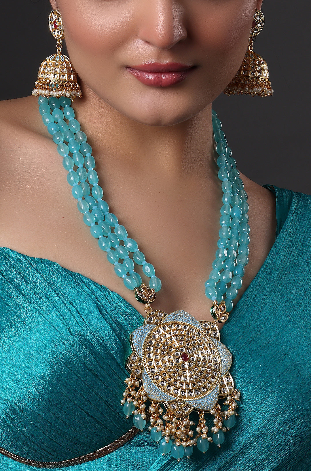 Large Pendant with Beaded Necklace