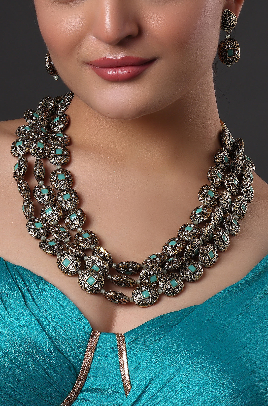 Rajasthani Antique Designer Blue Necklaces