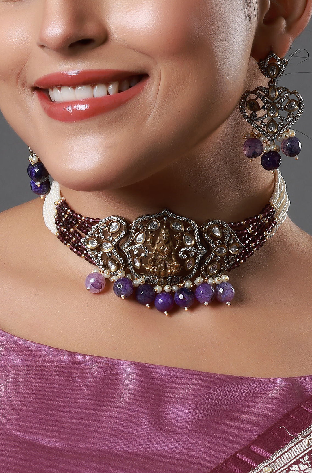 Antique Temple Choker with Amethyst Bead Detailing