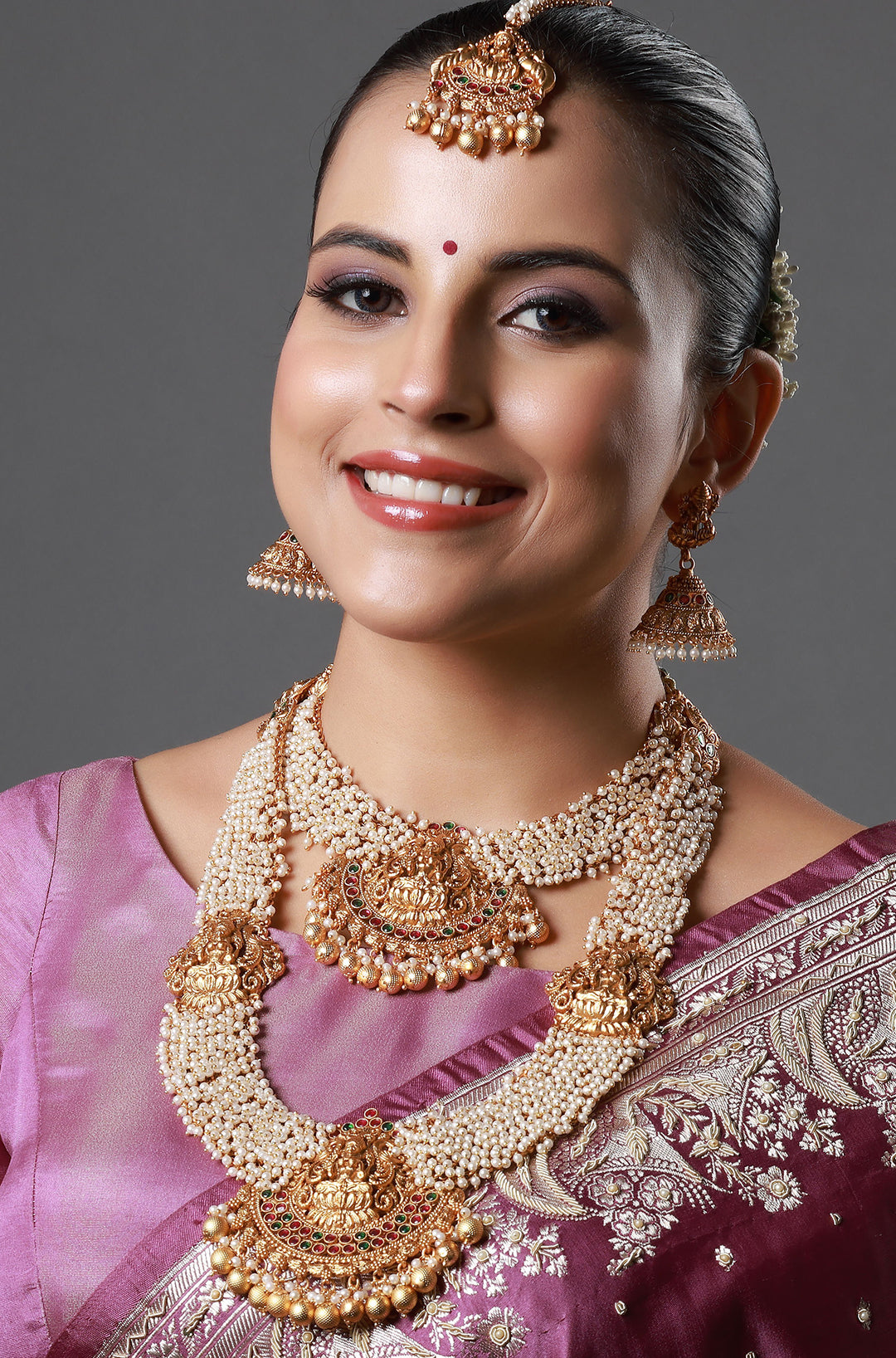 Grand Pearl Lakshmi Bridal Haram Set