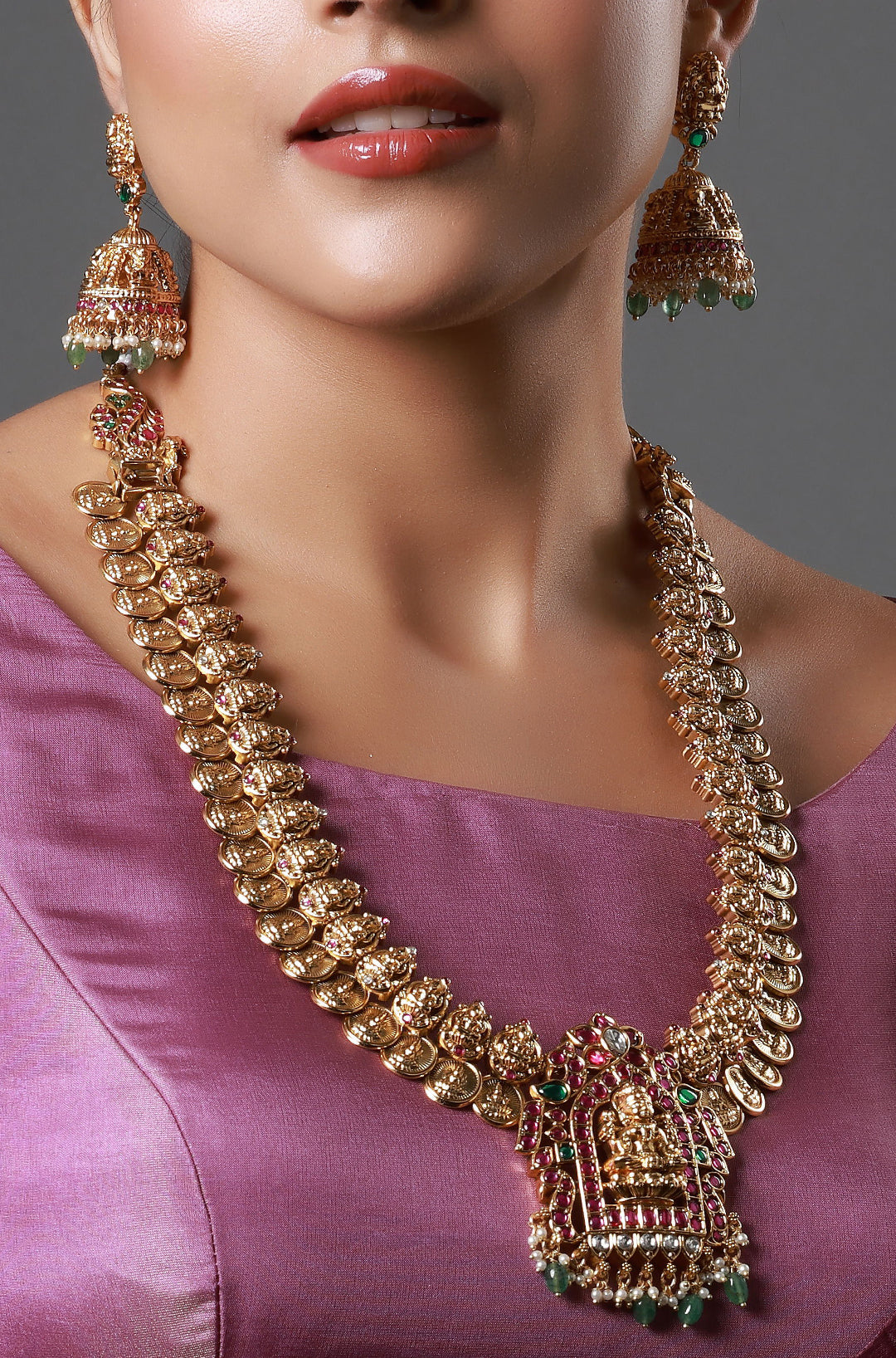 Antique Lakshmi Temple Long Haram Set