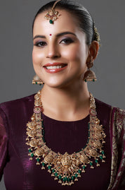 Royal Temple Lakshmi Haram Necklace Set
