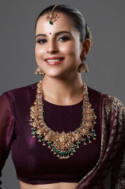 Royal Temple Lakshmi Haram Necklace Set