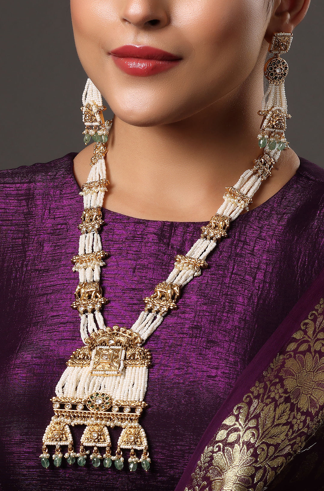 Royal Pearl Elephant Long Haram Set
