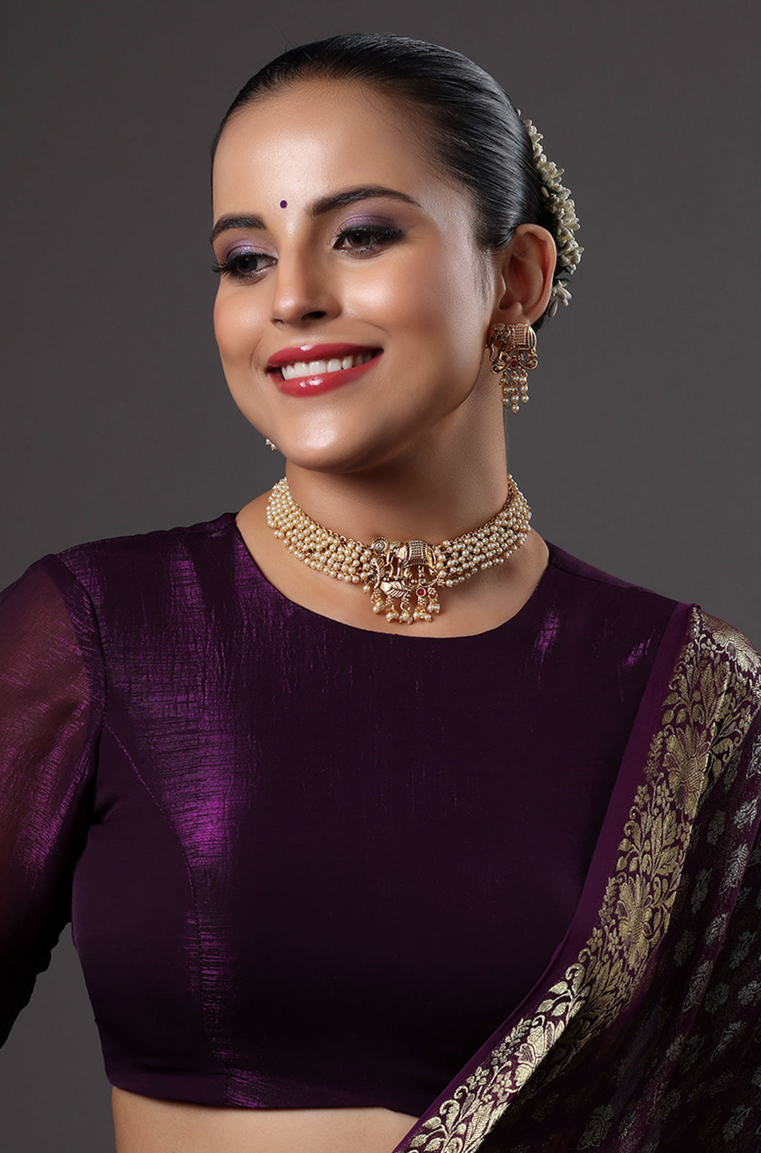 Royal Elephant Pearl Choker Set