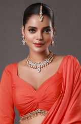 Janita Polki Necklace with Maang Tika