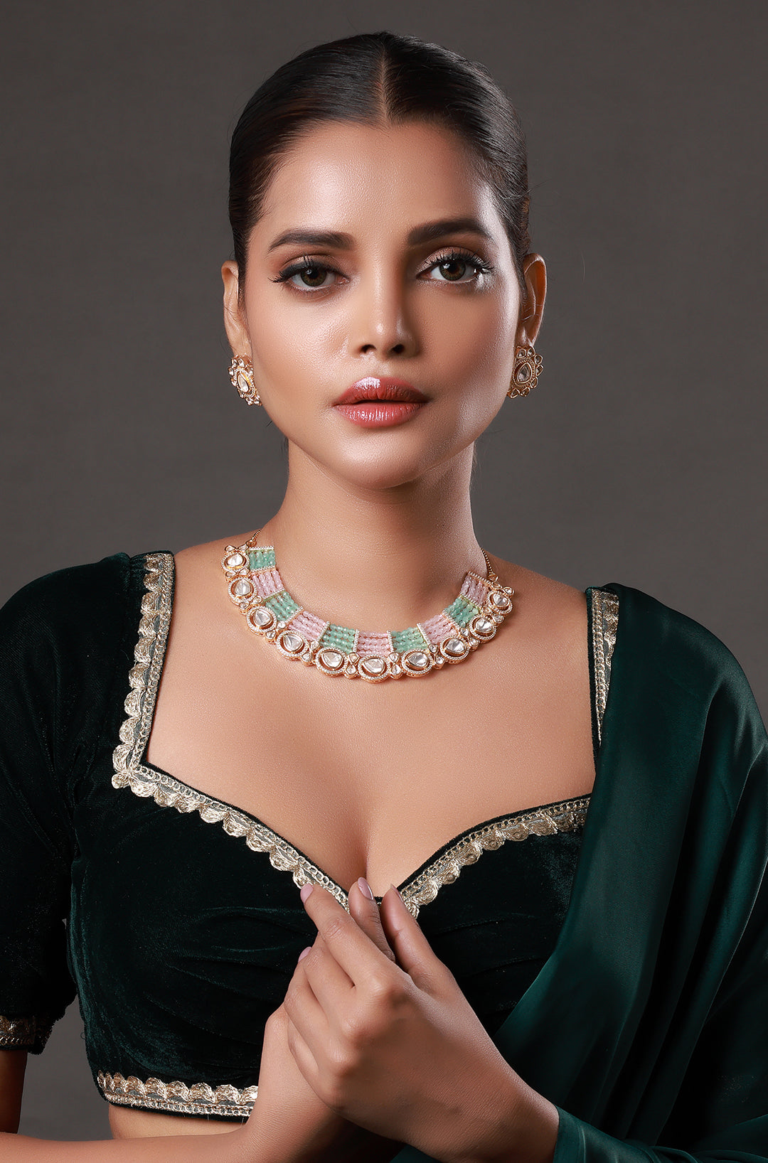 Moissanite Uncut Polki Kundan Necklace