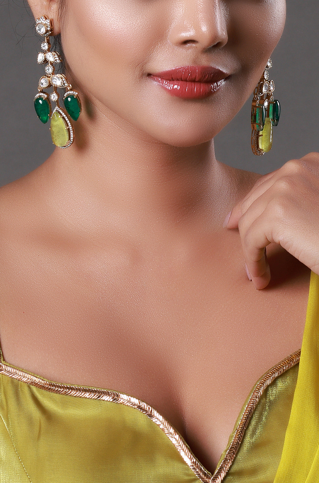 Gold Plated Yellow Stone Necklace