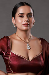 Gold Plated Moissanite Polki Necklace