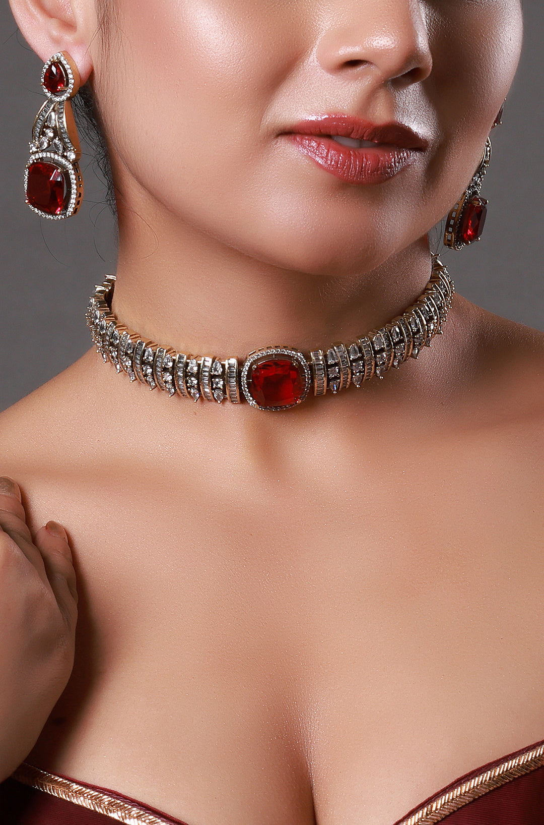 Ruby Clarry Hasli Victorian Choker Necklace