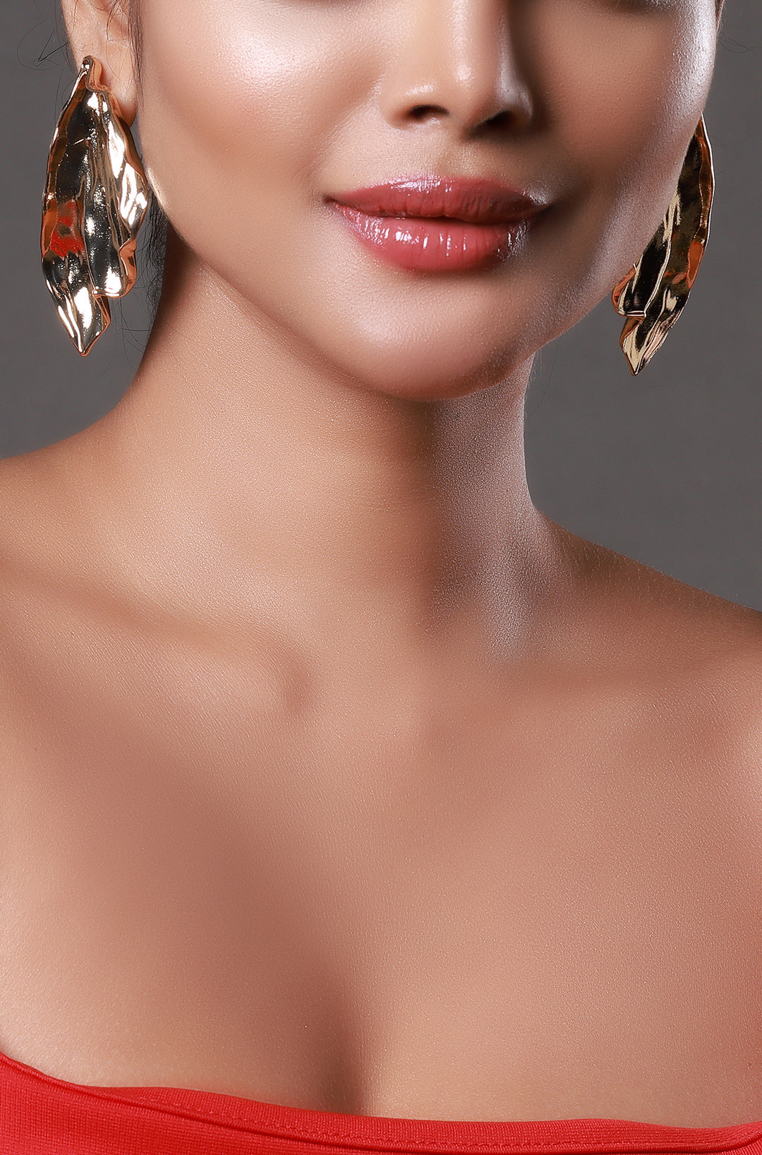 Hammered Leaf Statement Earrings
