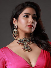 Gold-Plated Kundan Studded Bridal Choker Necklace