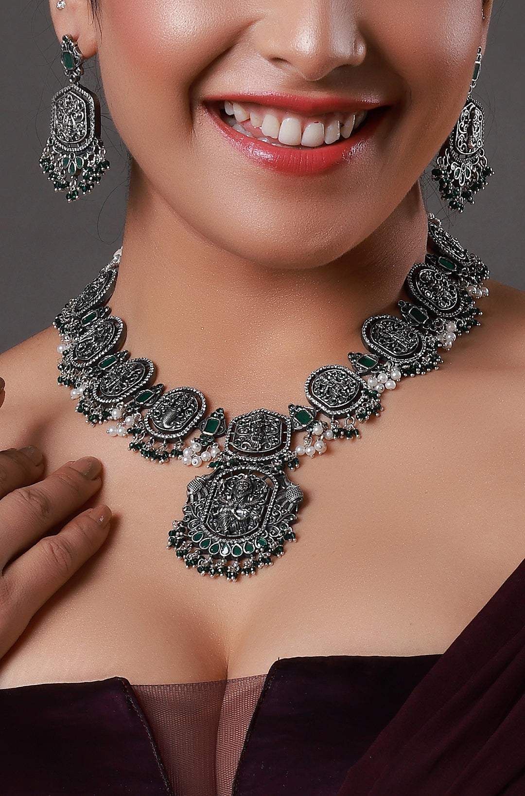 Royal Pink Flower Victorian Neckpiece