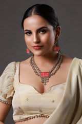 Doublet Stone Double Layer Victorian Necklace