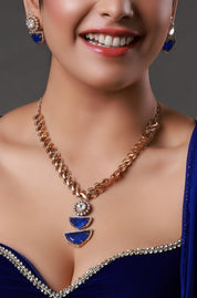 Sapphire Crescent Necklace
