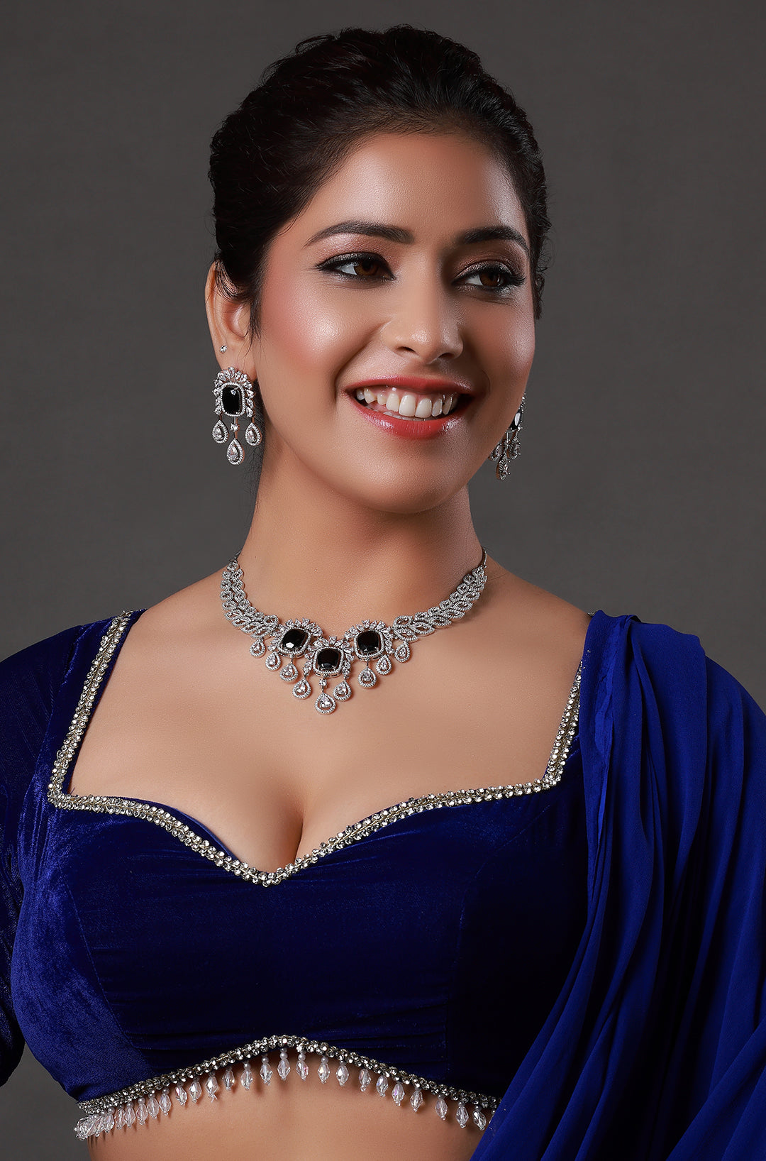 Cubic Zirconia Classic Necklace With Rhodium Plating