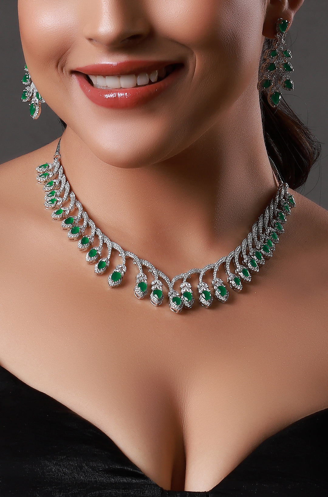 Silver-Plated Handcrafted Stone-Studded Necklace