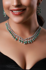 Silver-Plated Handcrafted Stone-Studded Necklace