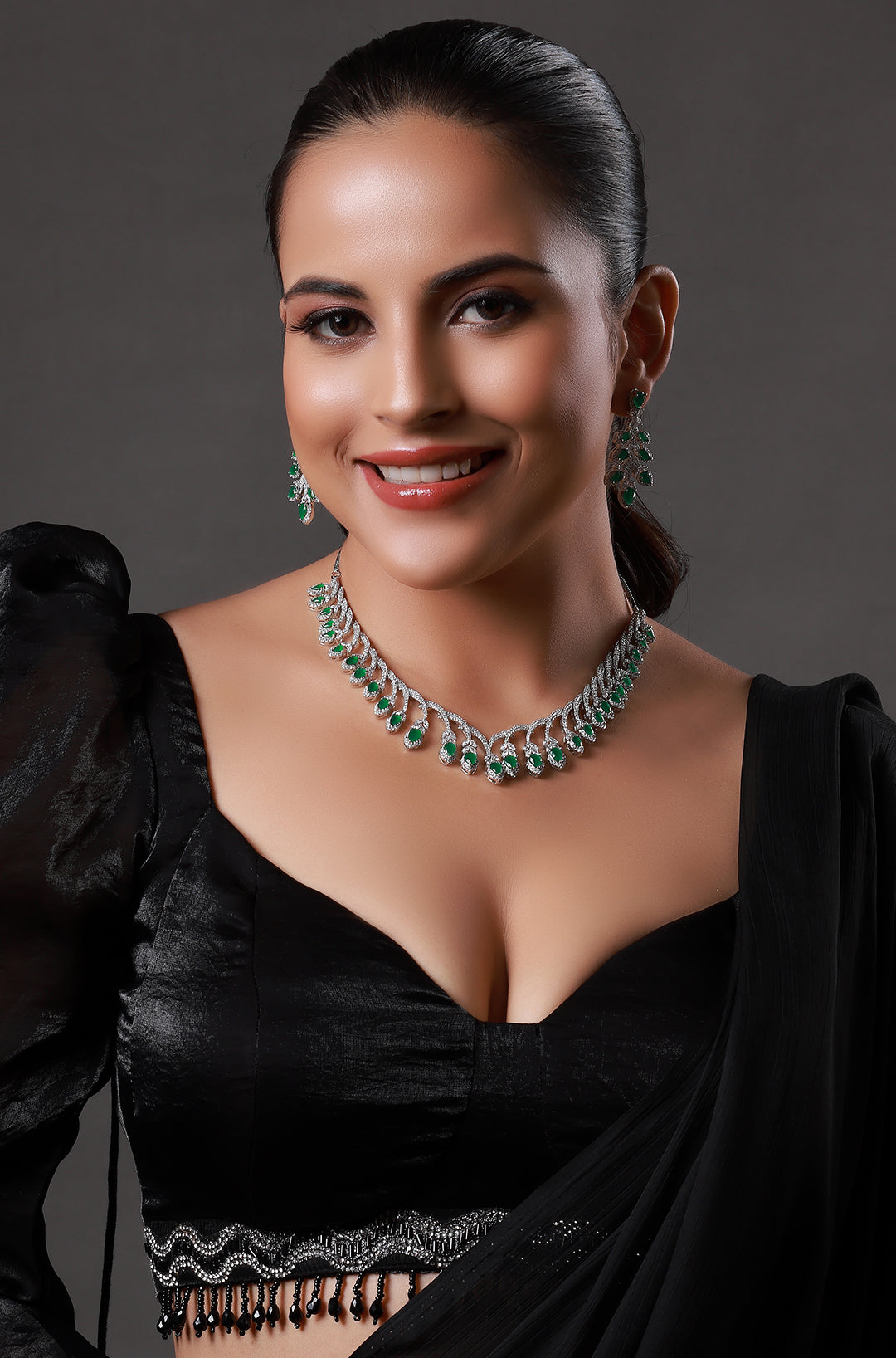 Silver-Plated Handcrafted Stone-Studded Necklace
