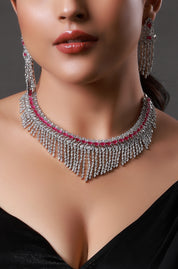 The Designer Ruby AD Necklace & Earrings