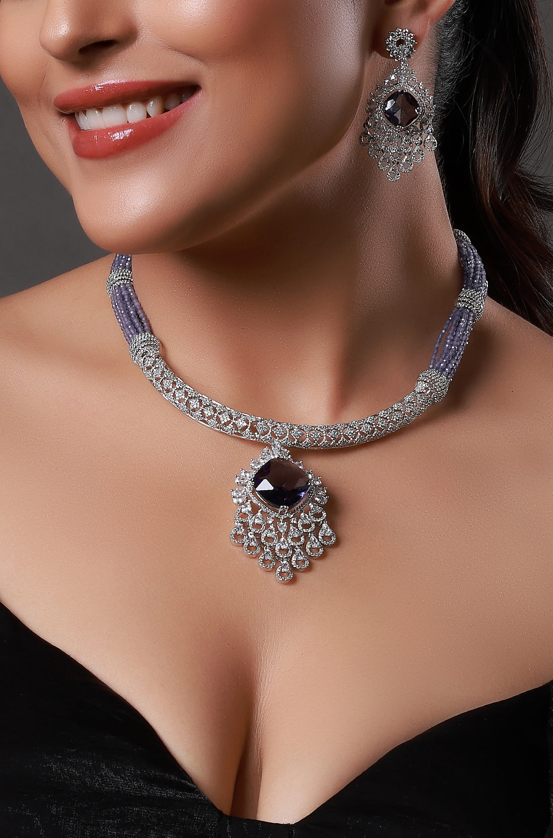 Sparkling Elegance Radiant Brilliance American Diamond Choker Necklace