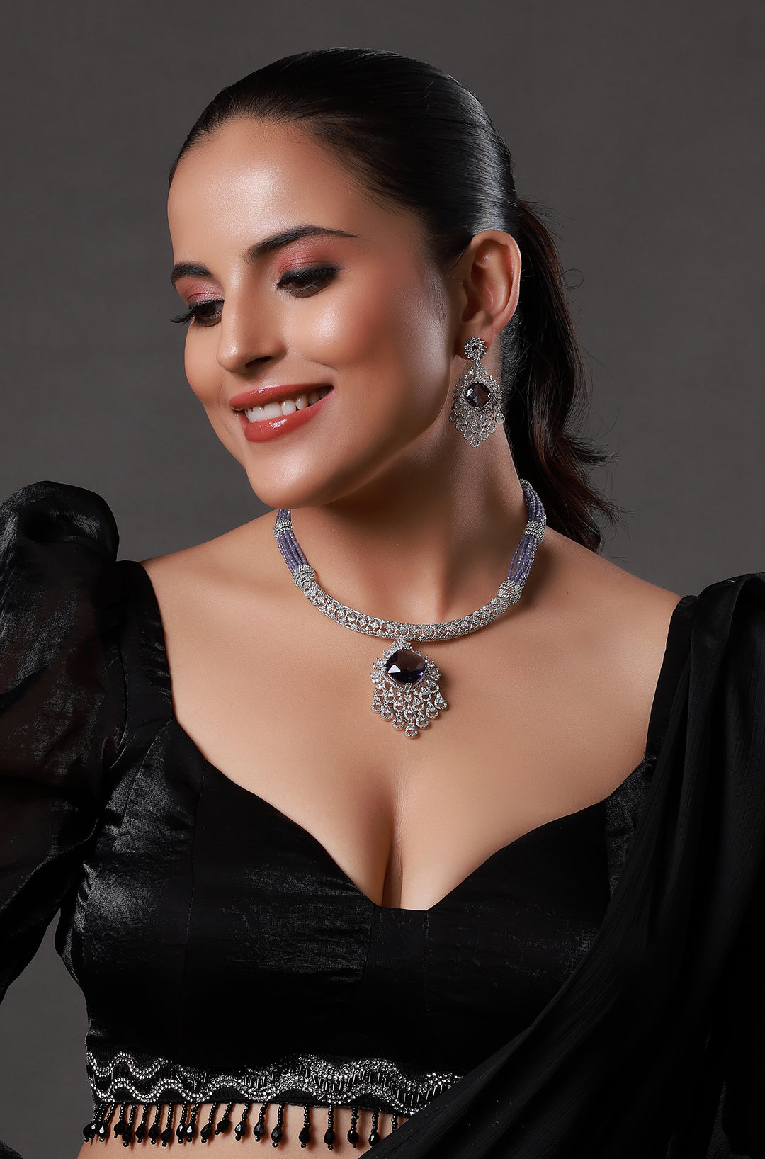 Sparkling Elegance Radiant Brilliance American Diamond Choker Necklace
