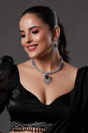 Sparkling Elegance Radiant Brilliance American Diamond Choker Necklace