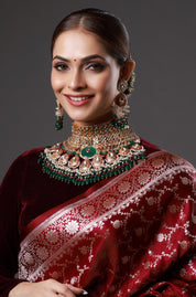 Regal Grandeur Kundan Meenakari Full Neck Heavy Necklace