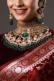 Regal Grandeur Kundan Meenakari Full Neck Heavy Necklace