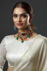 Imperial Garnet & Emerald Choker Necklace