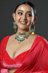 The Empress's Adornment Feroza & Polki Necklace