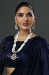 Classic Pearl Kundan Long Necklace Set