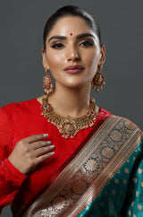 Lakshmi Temple Antique Gold Necklace Set