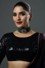 Large Diamond Center Piece with Beaded Choker