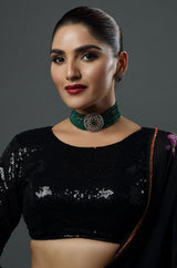 Large Diamond Center Piece with Beaded Choker