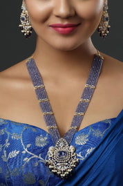 CZ Bandhai Necklace With Rhodium Plating