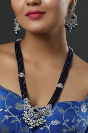 CZ Bandhai Necklace With Rhodium Plating
