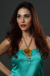 Golden Strata Pendant Necklace