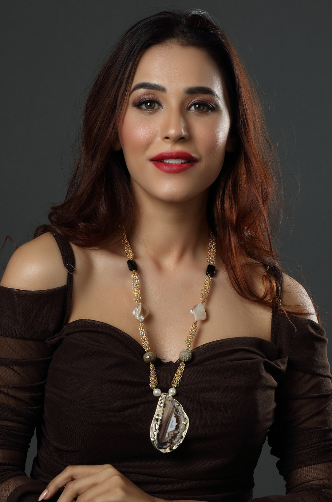 Earth Tone Cluster Necklace