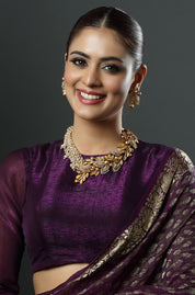 Golden Vine Pearl Statement Necklace Set