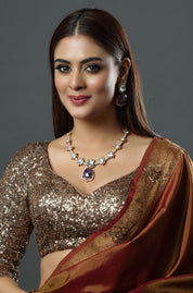 Rich Purple Doublet Stones Necklace