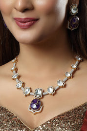 Rich Purple Doublet Stones Necklace