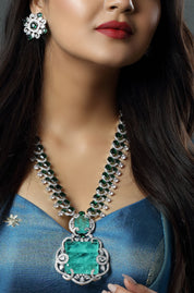 Emerald Cascade Statement Necklace Set