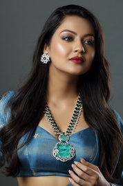 Emerald Cascade Statement Necklace Set