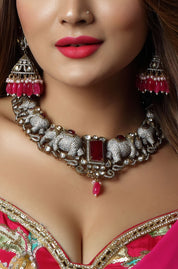 Rajwada Elephant Kundan Choker Set