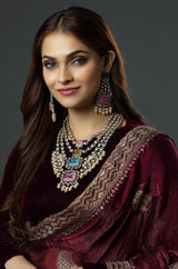 Pastel Mughal Cascade Necklace