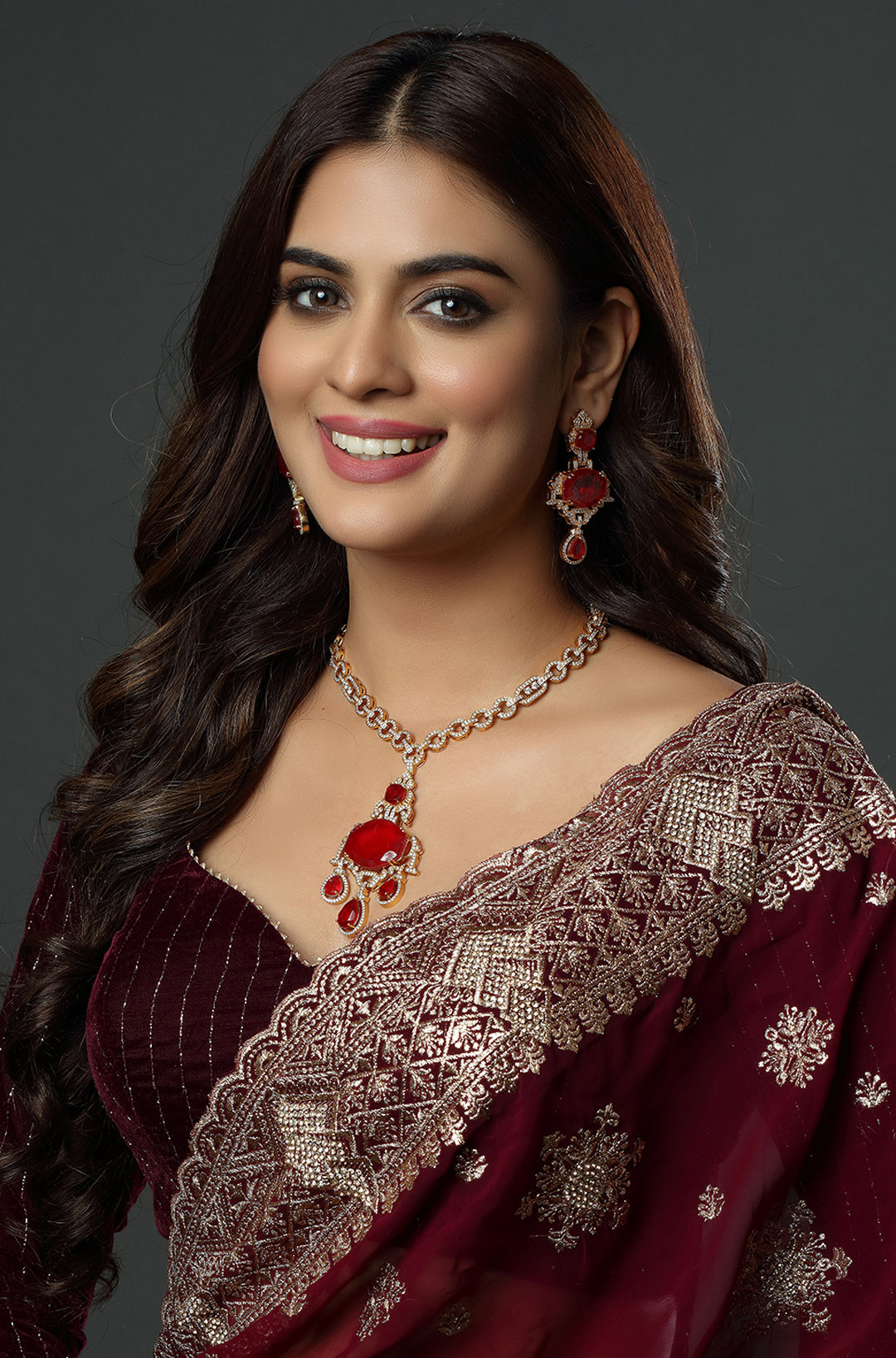 Crimson Drops Elegance Necklace