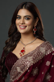 Crimson Drops Elegance Necklace