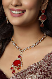 Crimson Drops Elegance Necklace