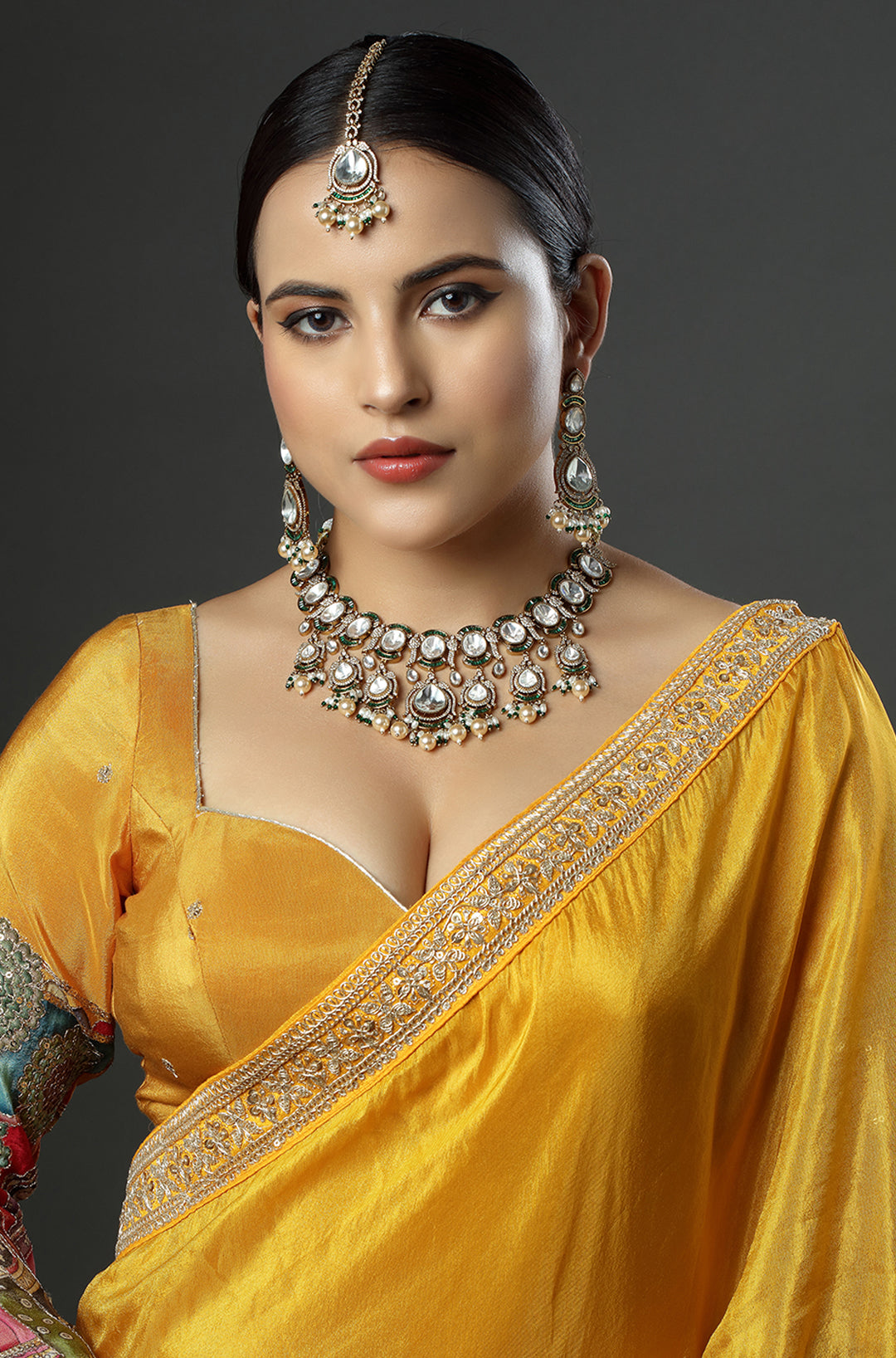 The Polki Kundan Pearl Elegance Necklace